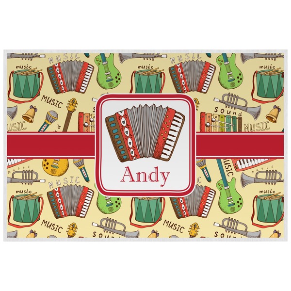Custom Vintage Musical Instruments Laminated Placemat w/ Name or Text