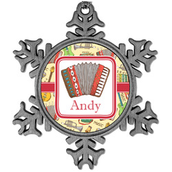 Vintage Musical Instruments Vintage Snowflake Ornament (Personalized)