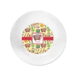 Vintage Musical Instruments Plastic Party Appetizer & Dessert Plates - 6" (Personalized)