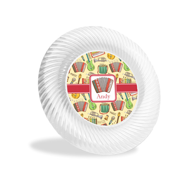 Custom Vintage Musical Instruments Plastic Party Appetizer & Dessert Plates - 6" (Personalized)