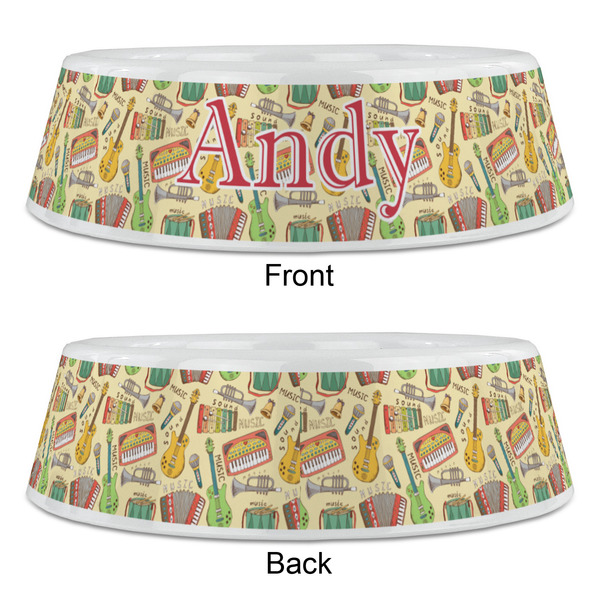 Vintage Musical Instruments Plastic Pet Bowls - Large - APPROVAL