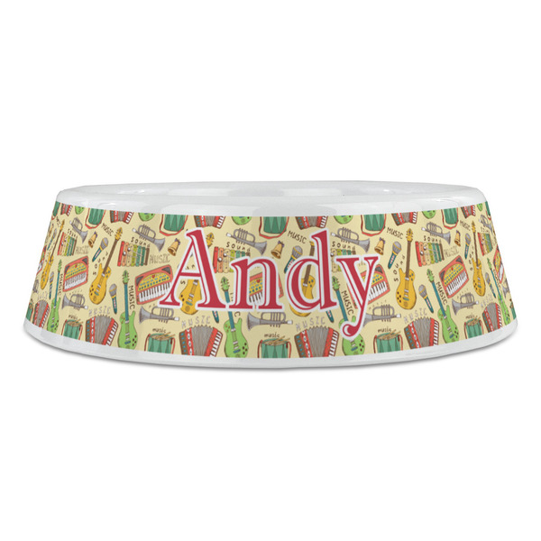 Vintage Musical Instruments Plastic Pet Bowls - Large - FRONT