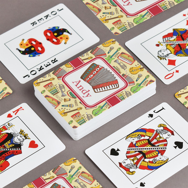 Vintage Musical Instruments Playing Cards - Front & Back View