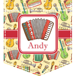 Vintage Musical Instruments Iron On Faux Pocket (Personalized)