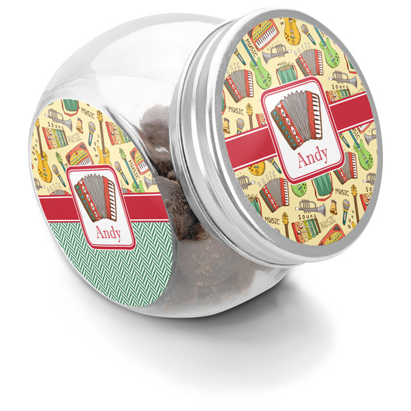 Custom Vintage Musical Instruments Puppy Treat Jar (Personalized)