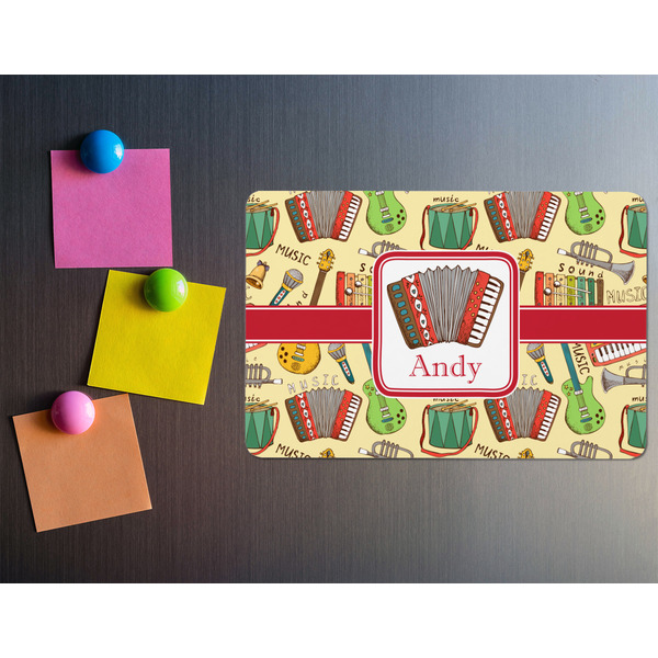 Vintage Musical Instruments Rectangular Fridge Magnet - LIFESTYLE