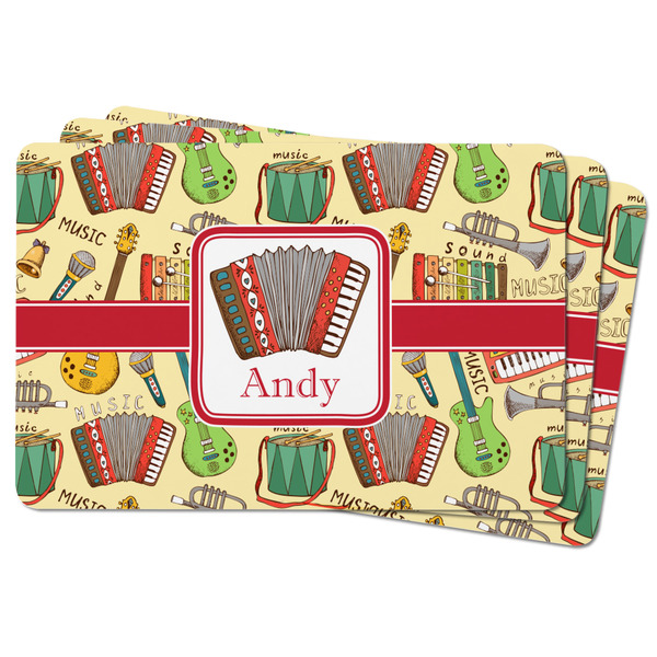 Vintage Musical Instruments Rectangular Fridge Magnet - THREE