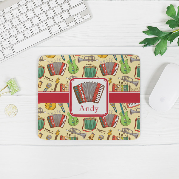 Vintage Musical Instruments Rectangular Mouse Pad - LIFESTYLE 2