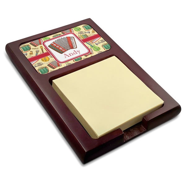 Custom Vintage Musical Instruments Red Mahogany Sticky Note Holder (Personalized)