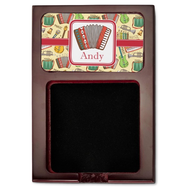 Vintage Musical Instruments Red Mahogany Sticky Note Holder - Flat