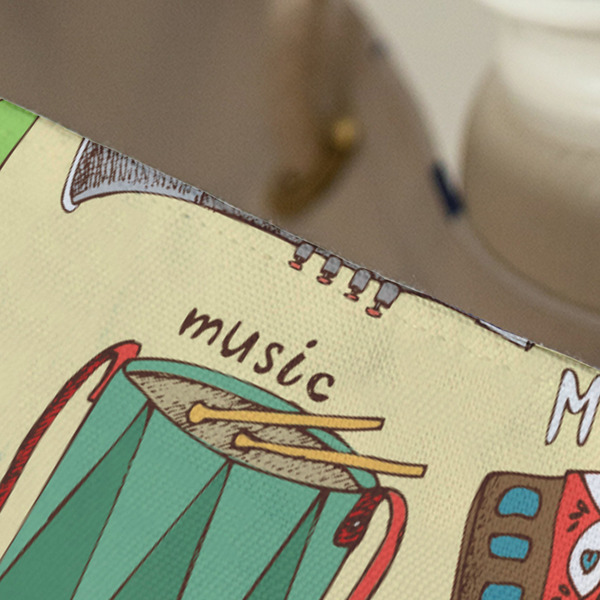 Vintage Musical Instruments Large Rope Tote - Close Up View