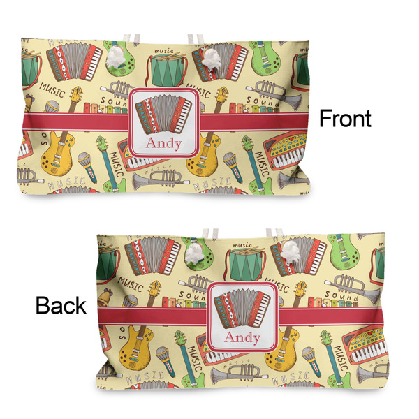 Vintage Musical Instruments Large Rope Tote - From & Back View