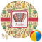 Vintage Musical Instruments Round Beach Towel (Personalized)