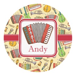 Vintage Musical Instruments Round Decal (Personalized)