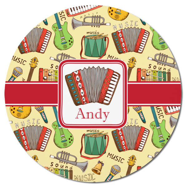 Vintage Musical Instruments Round Fridge Magnet - FRONT