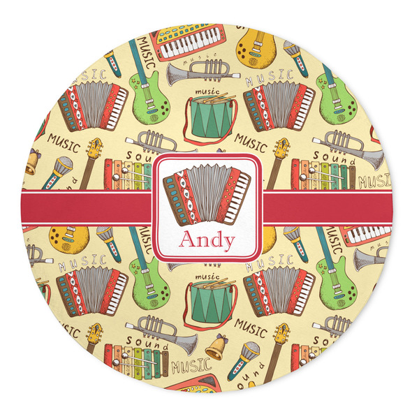 Custom Vintage Musical Instruments 5' Round Indoor Area Rug (Personalized)