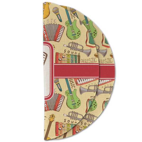 Vintage Musical Instruments Round Linen Placemats - HALF FOLDED (double sided)