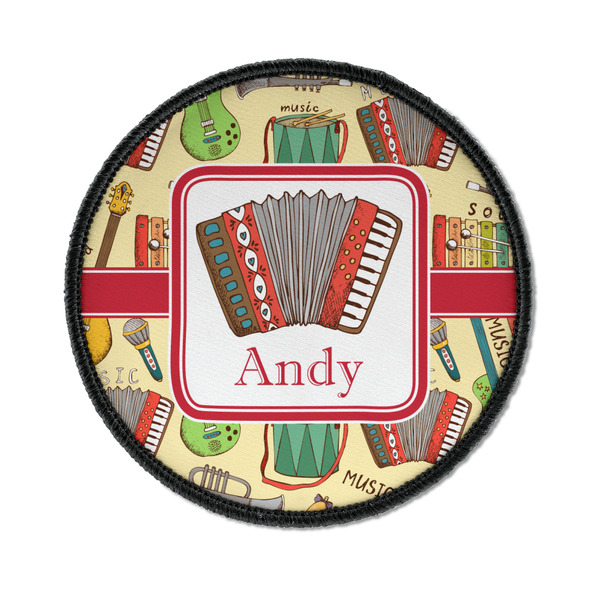 Custom Vintage Musical Instruments Iron On Round Patch w/ Name or Text