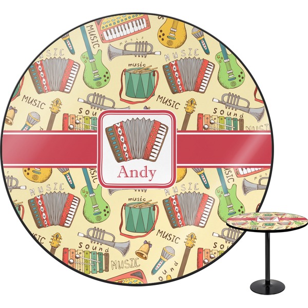 Custom Vintage Musical Instruments Round Table - 24" (Personalized)