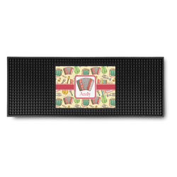 Vintage Musical Instruments Rubber Bar Mat (Personalized)