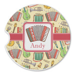 Vintage Musical Instruments Sandstone Car Coaster - Single (Personalized)