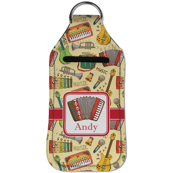 Vintage Musical Instruments Sanitizer Holder Keychain - Large (Front)