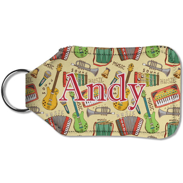 Vintage Musical Instruments Sanitizer Holder Keychain - Small (Back)