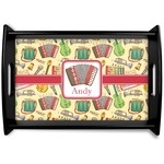 Vintage Musical Instruments Black Wooden Tray - Small (Personalized)