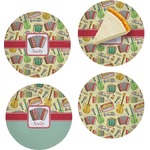 Vintage Musical Instruments Set of 4 Glass Appetizer / Dessert Plate 8" (Personalized)