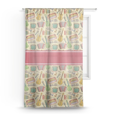 Vintage Musical Instruments Sheer Curtains (Personalized)