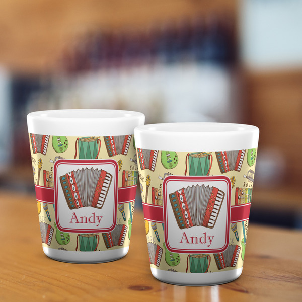 Vintage Musical Instruments Shot Glass - White - LIFESTYLE