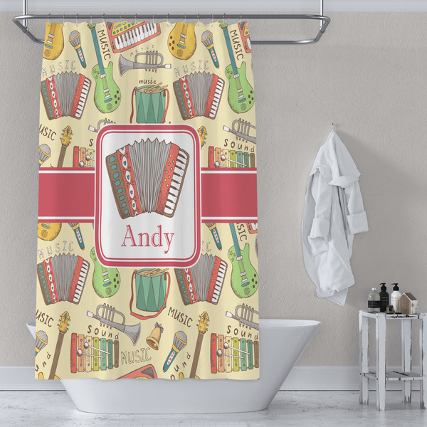 Vintage Musical Instruments Shower Curtain Lifestyle