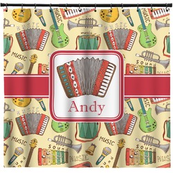 Vintage Musical Instruments Shower Curtain (Personalized)