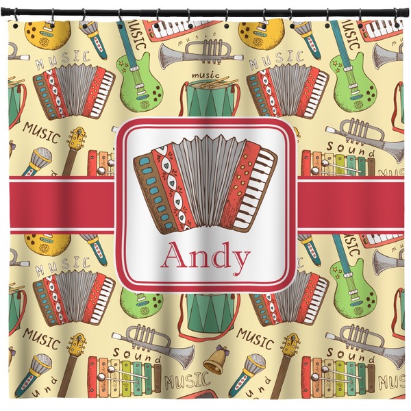 Custom Vintage Musical Instruments Shower Curtain - Custom Size (Personalized)