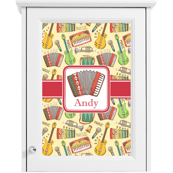 Vintage Musical Instruments Single White Cabinet Decal