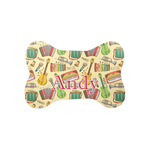 Vintage Musical Instruments Bone Shaped Dog Food Mat (Small) (Personalized)