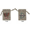 Vintage Musical Instruments Small Burlap Gift Bag - Front and Back