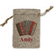 Vintage Musical Instruments Small Burlap Gift Bag - Front