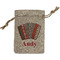 Vintage Musical Instruments Small Burlap Gift Bag - Front (Personalized)