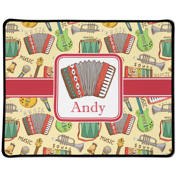 Custom Vintage Musical Instruments Large Gaming Mouse Pad - 12.5" x 10" (Personalized)