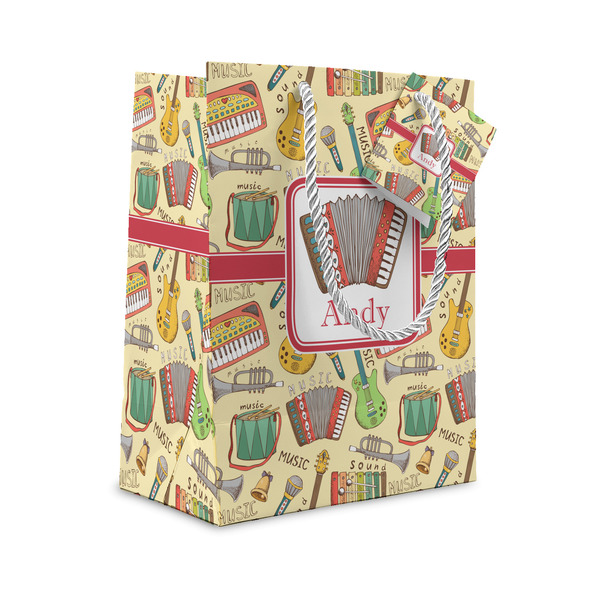 Custom Vintage Musical Instruments Small Gift Bag (Personalized)