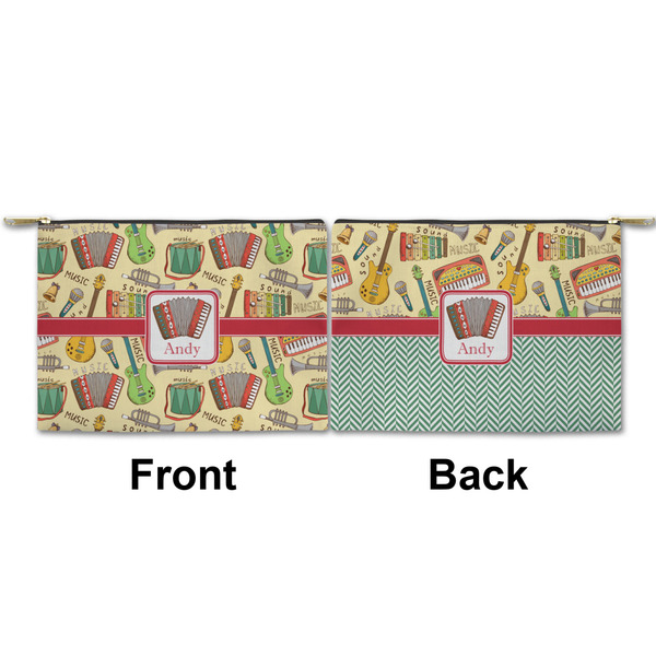 Vintage Musical Instruments Small Zipper Pouch Approval (Front and Back)