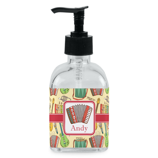 Custom Vintage Musical Instruments Glass Soap & Lotion Bottle - Single Bottle (Personalized)