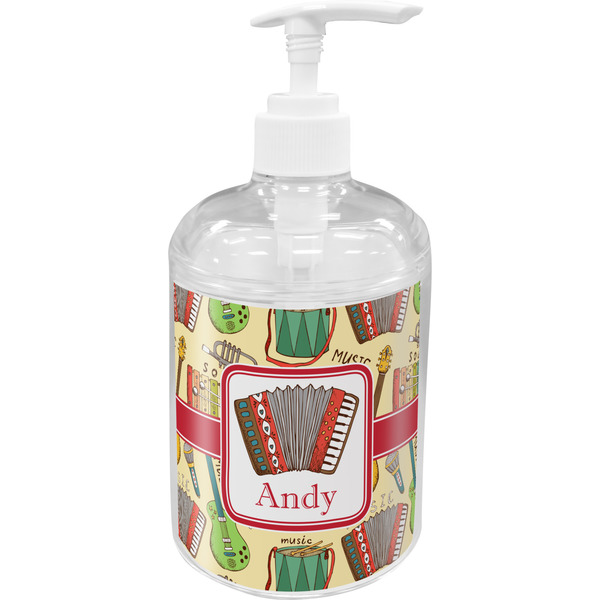 Custom Vintage Musical Instruments Acrylic Soap & Lotion Bottle (Personalized)