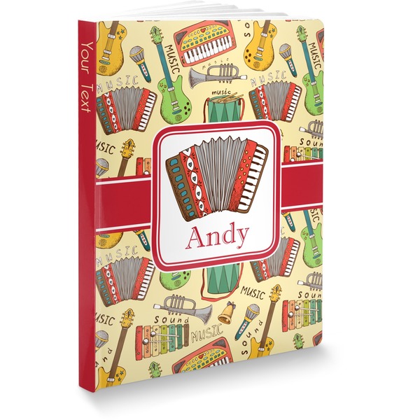 Custom Vintage Musical Instruments Softbound Notebook - 5.75" x 8" (Personalized)