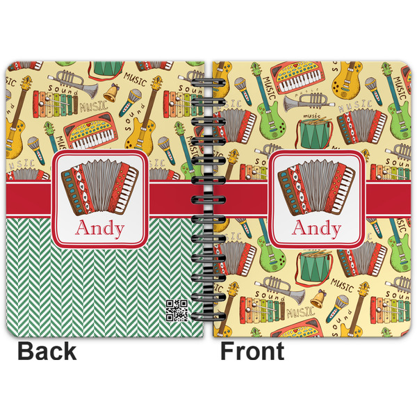 Vintage Musical Instruments Spiral Journal 5 x 7 - Apvl