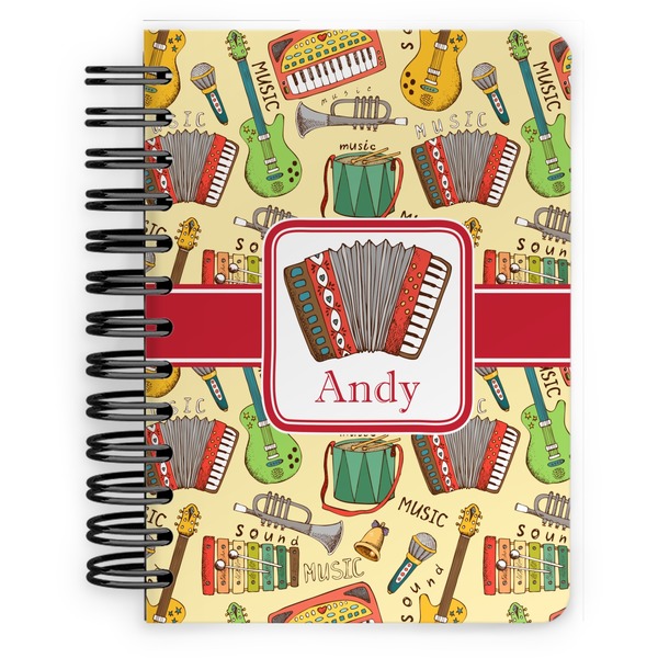 Custom Vintage Musical Instruments Spiral Notebook - 5x7 w/ Name or Text