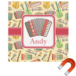 Vintage Musical Instruments Square Car Magnet - 6" (Personalized)