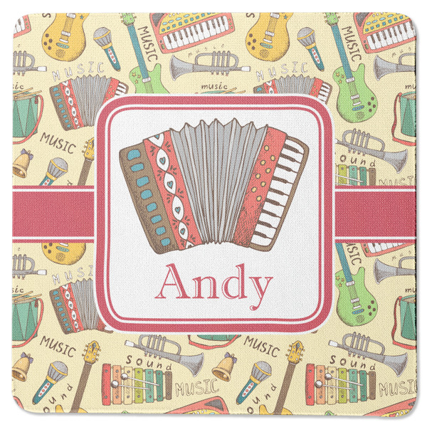 Custom Vintage Musical Instruments Square Rubber Backed Coaster (Personalized)