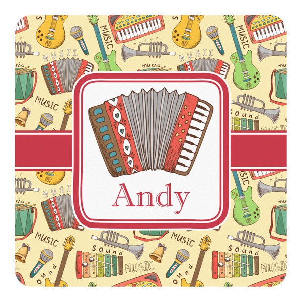 Custom Vintage Musical Instruments Square Decal - Large (Personalized)